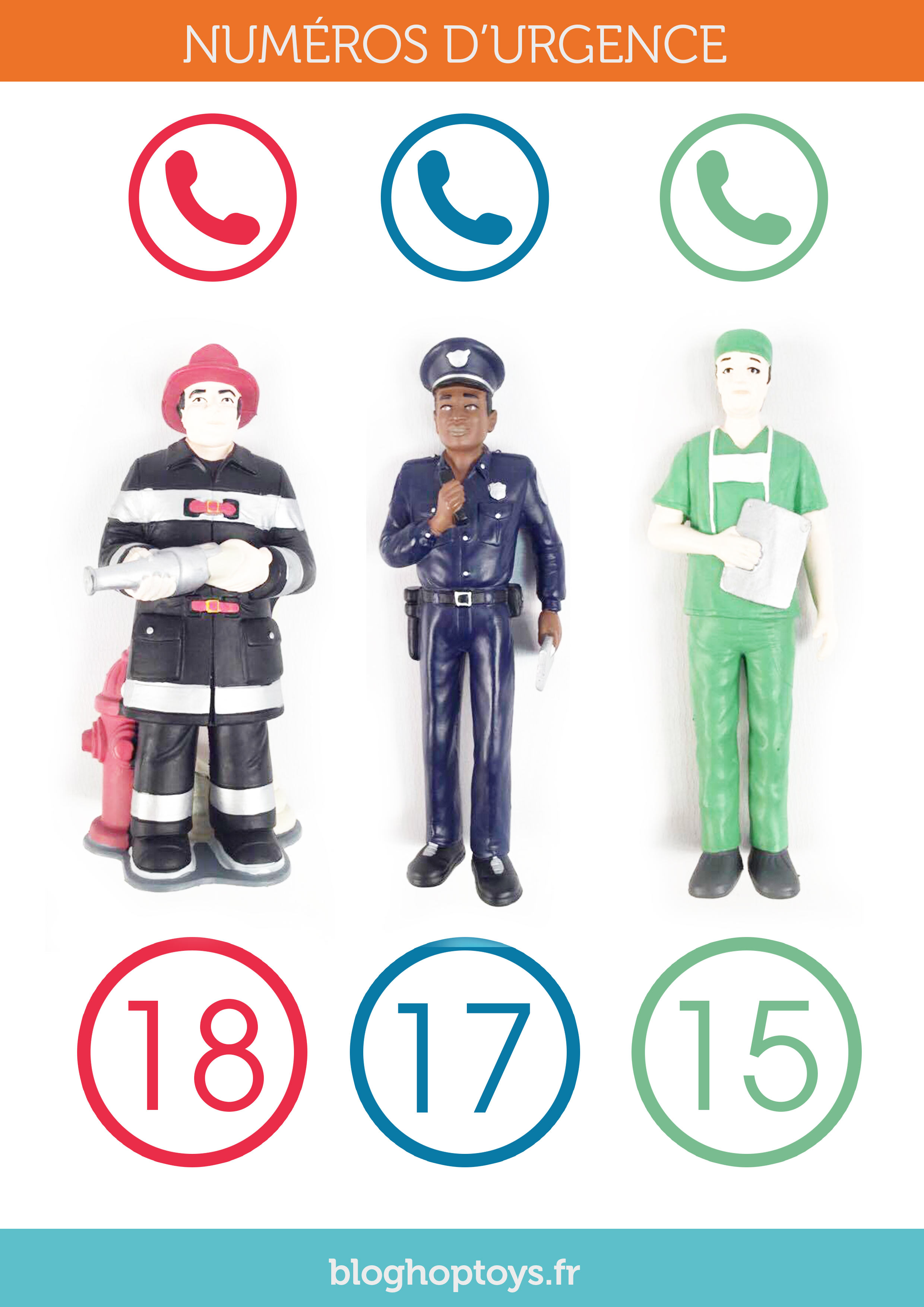 Figurines avec numéro d'urgence