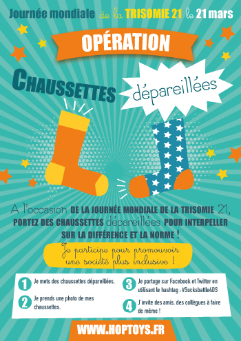 Bientôt le 21 mars...tous à vos chaussettes !L'enfant et la trisomie 21 AfficheChaussette350px