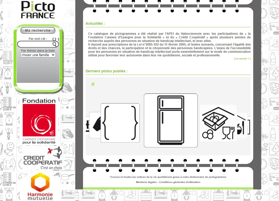 Pictogrammes du site PictoFrance