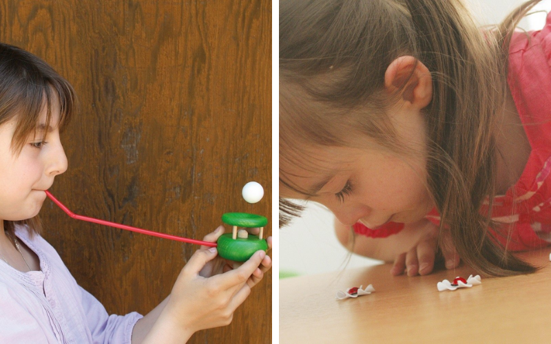 Des jouets pour travailler le souffle