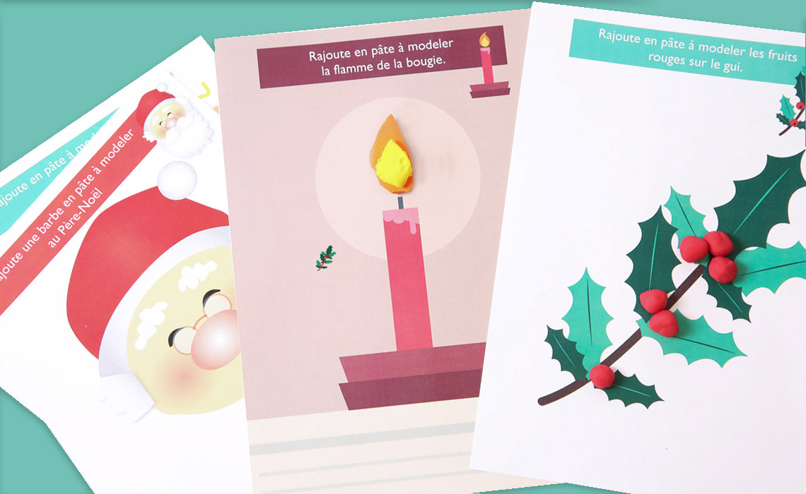 9 fiches d'activité pâte à modeler Noël à télécharger - Blog Hop'Toys