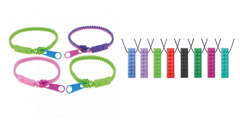 Les bracelets fidgets et les colliers de mastication Ark Brick