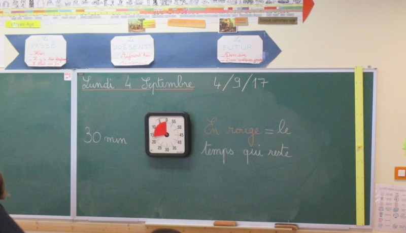 Un Time Timer dans une salle de classe