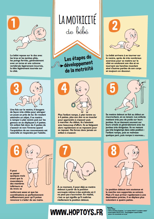 La motricité de bébé infographie