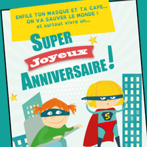 Carte d'anniversaire Supers Héros