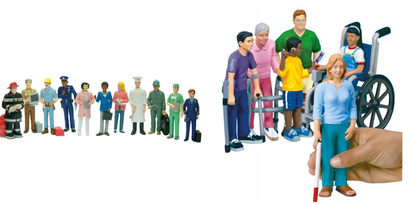 Figurines les métiers et figurines sensibilisation au handicap