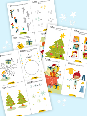 cartes d'activités de Noël