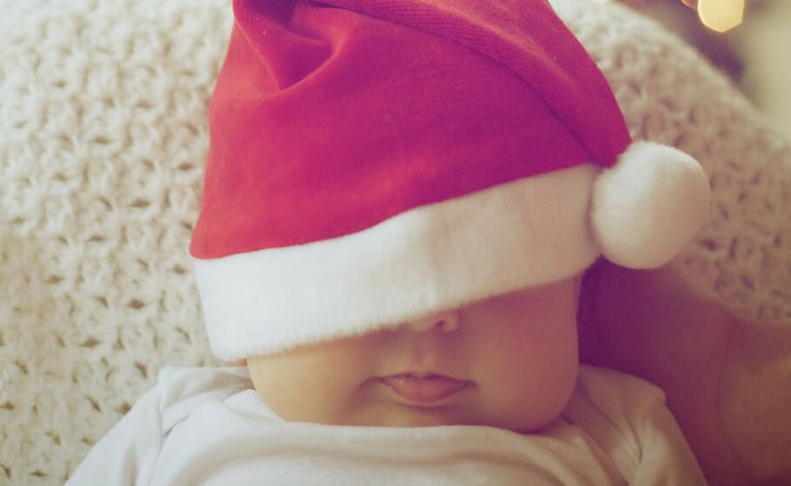 Bonnet Pour Bébé Blanc Et Rouge Mon 1er Noël (x1) REF/NE77272