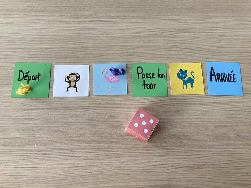 Jeu de plateau animaux en mouvement