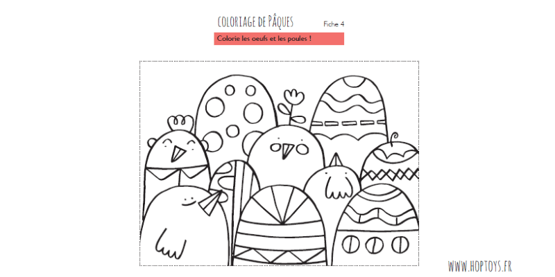 Coloriage de Pâques par les dés - Blog Hop'Toys