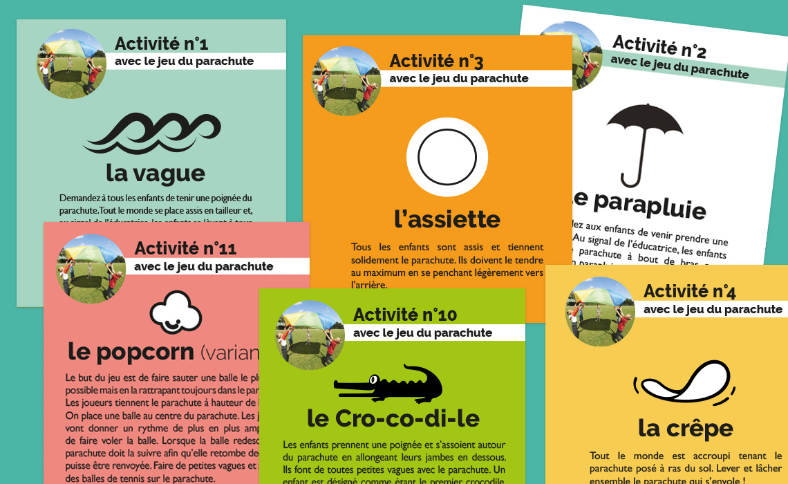 fiches d'artivités pour le jeu du parachute