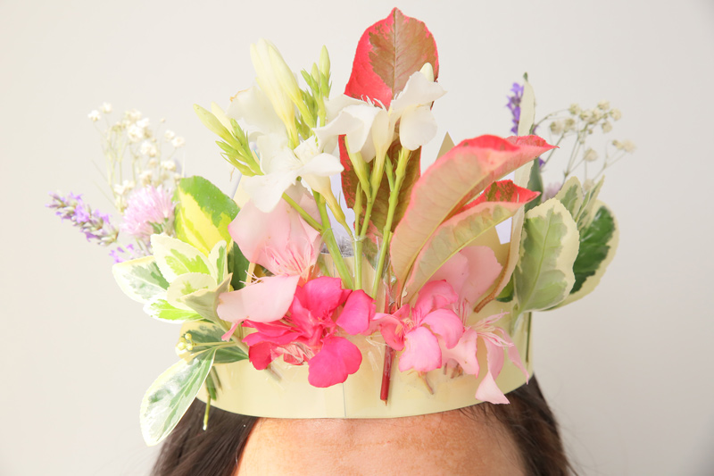 La couronne de fleur réalisée.