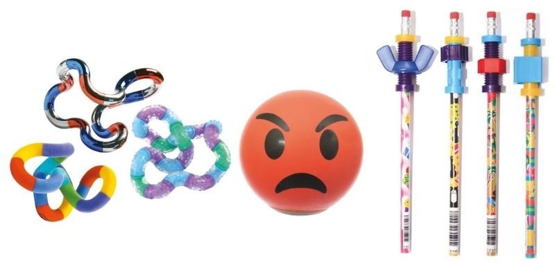 Tangle, stress head et crayon fidget