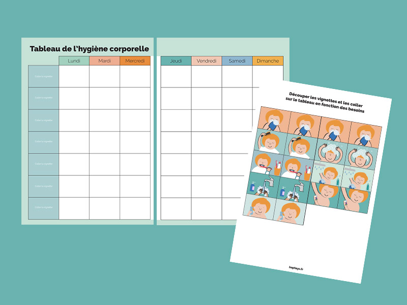 Le tableau de routines d'hygiène corporelle autonomie