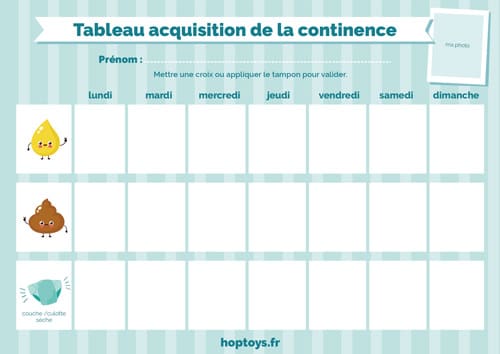 Tableau acquisition de la continence