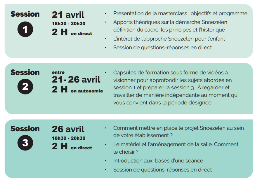 Masterclass Snoezelen : 3 sessions de formation