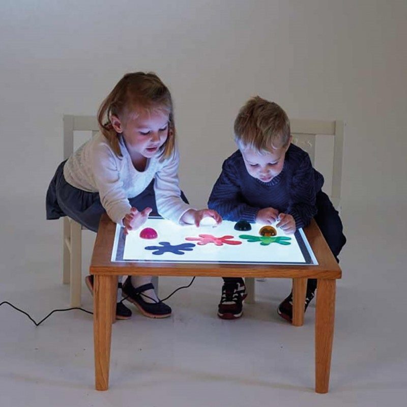 Console bois avec table lumineuse