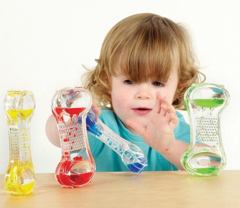 Sablier Liquides Jouets Sensoriels pour Enfants Adultes, Lampe à