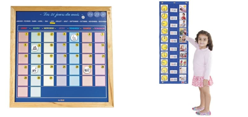 planning avec pictogrammes pour se repérer dans le temps et l'espace