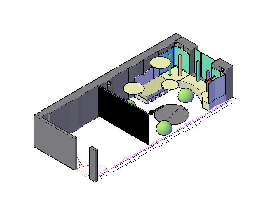 Un plan 3D de la sala sensorial