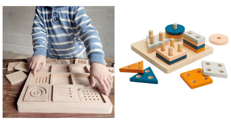 les bienfaits des puzzles: un jeu en bois et un jeu d'encastrement coloré