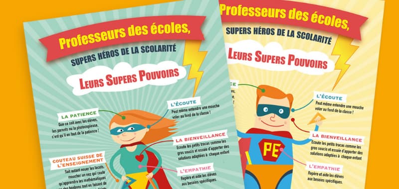 Les affiches "Les enseignants, ces super-héros du quotidien !"