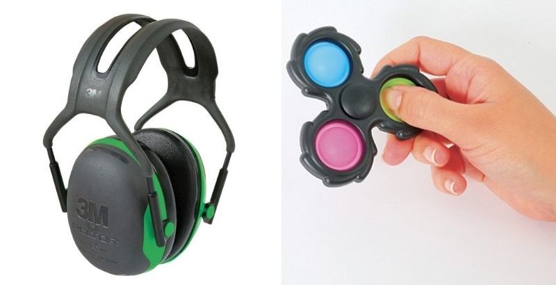 fidget et casque antibruit