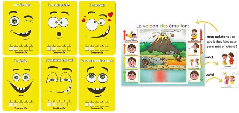 Emoticartes et volcan des émotions