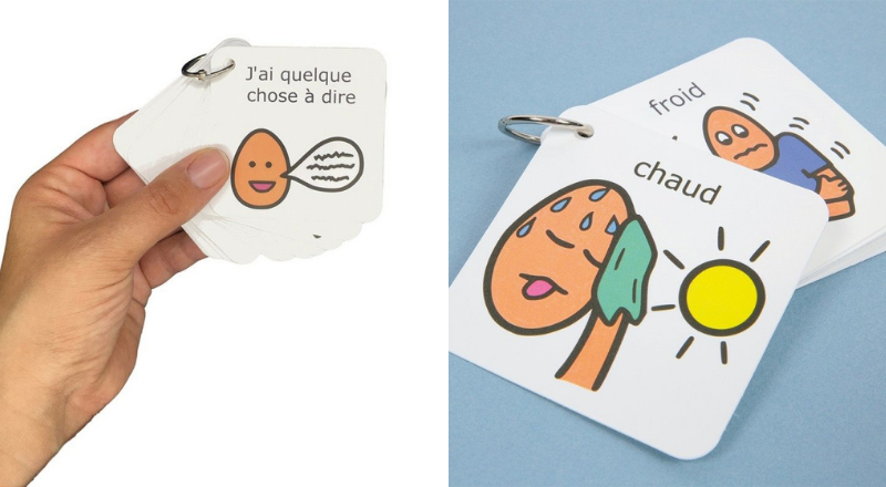 Des cartes avec des pictogrammes pour exprimer ses sentiments, ses sensations