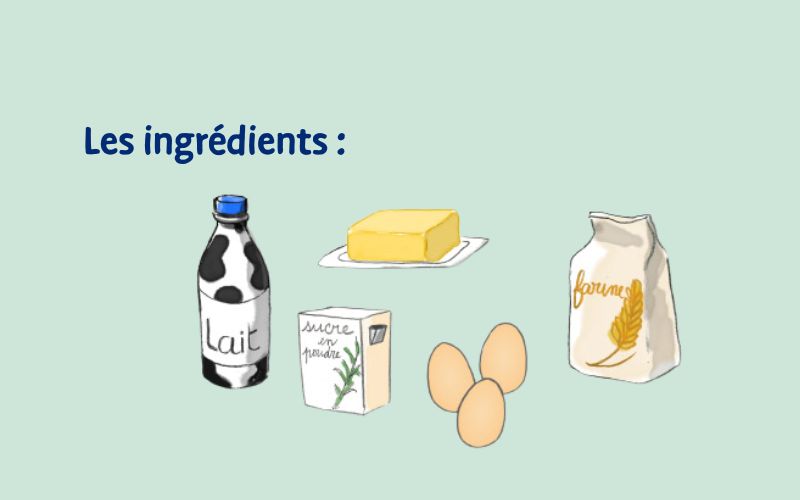 Réunir les ingrédients pour la pâte à crêpes