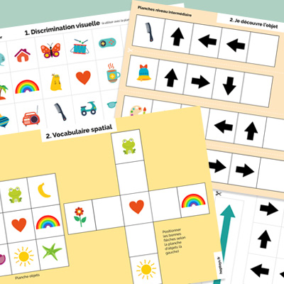 Jeu de reperage spatial avec modèles a reproduire - Montessori