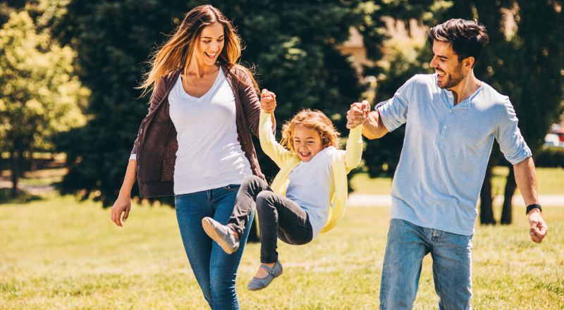 balade enfant et parents parc