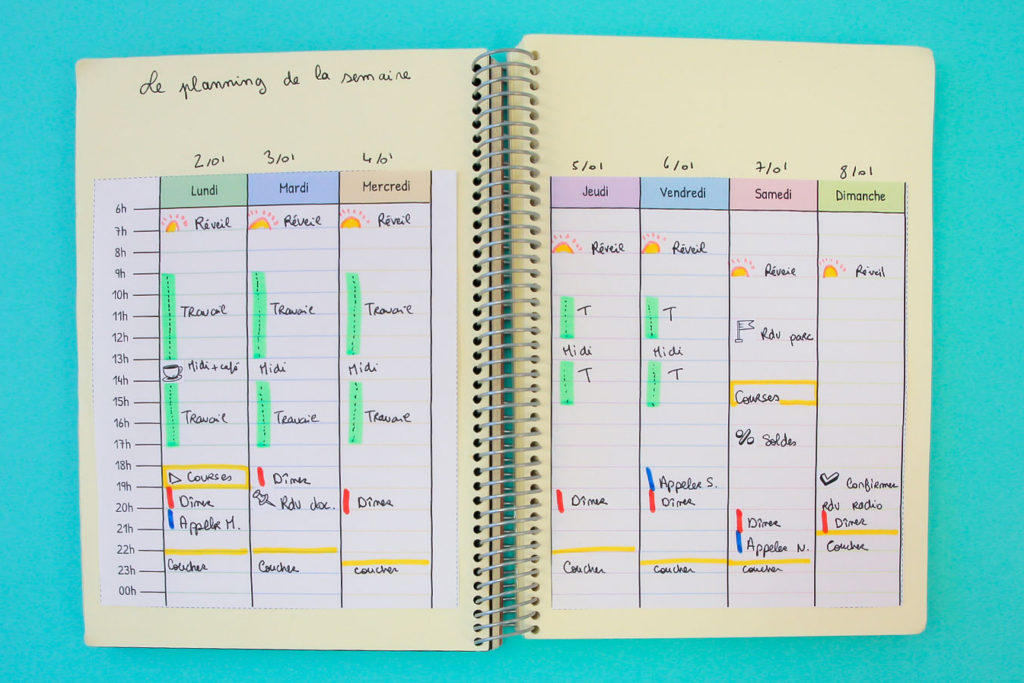 Exemple du bullet journal 