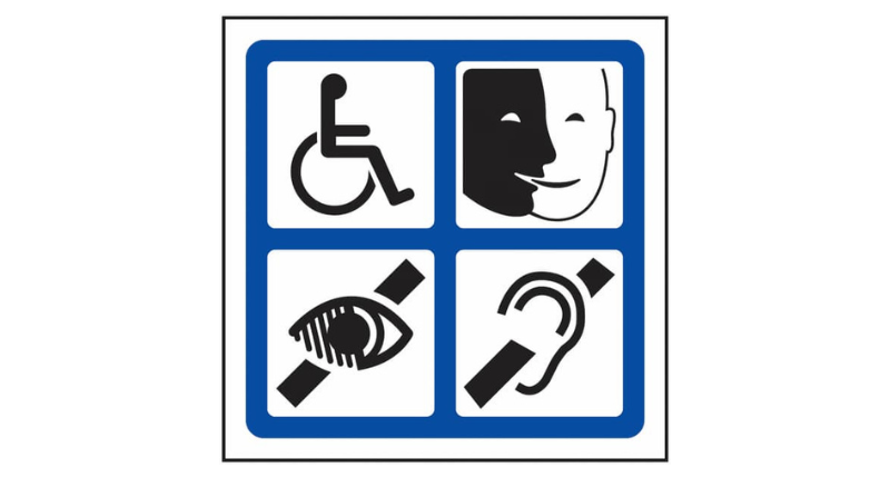 mosaïque pictogramme universel du handicap