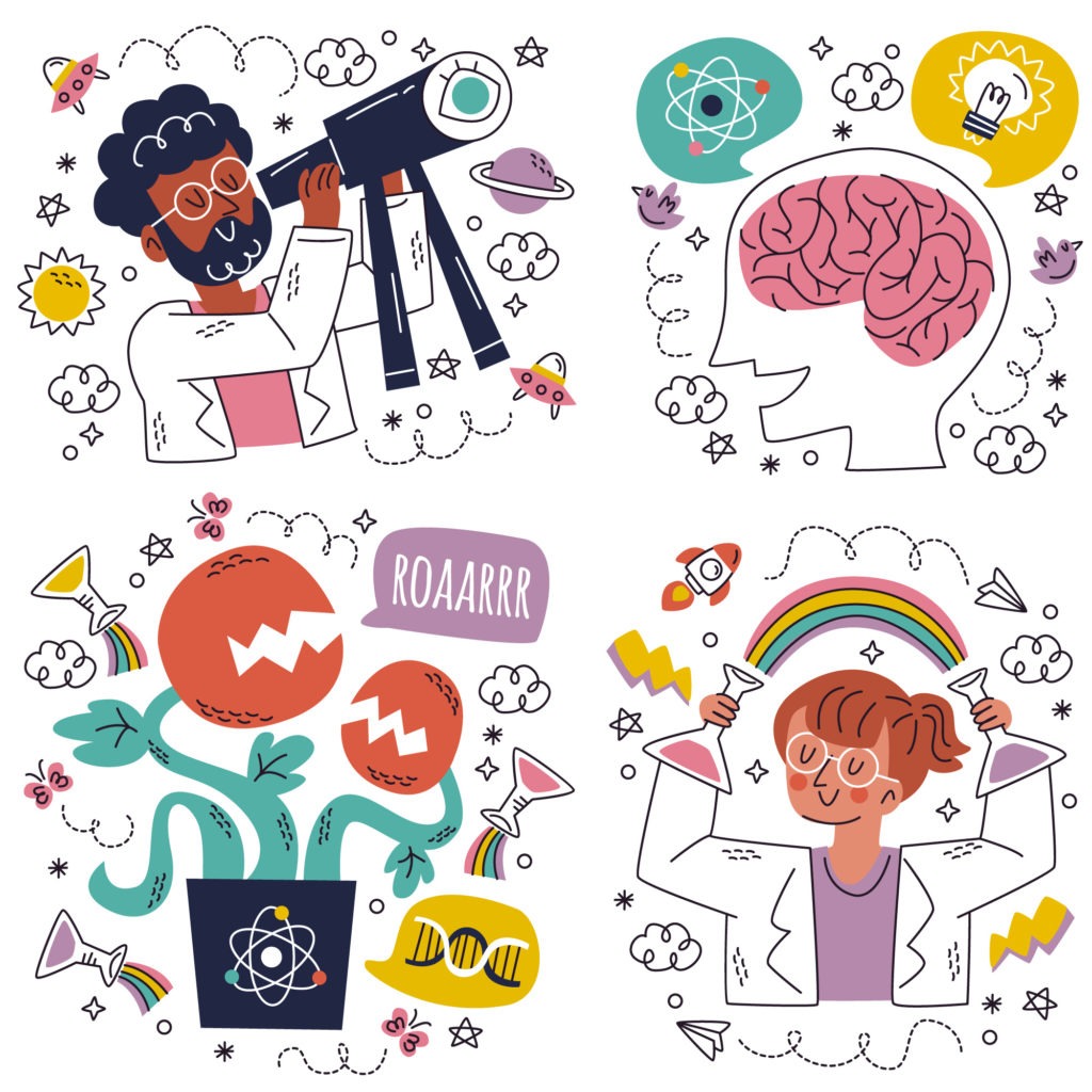 Dessin illustrant la neurodiversité style crtoon