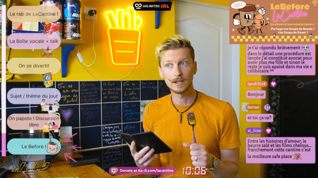 Capture d'écran de Quentin de la chaîne Twitch LaCantine